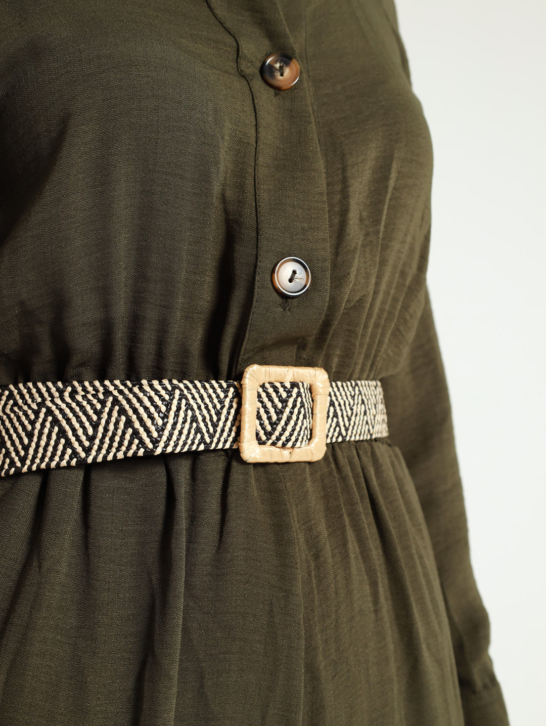 Long Sleeve Safari Jumpsuit - Olive