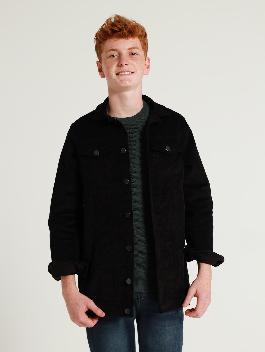 Boys Cord Jacket - Black