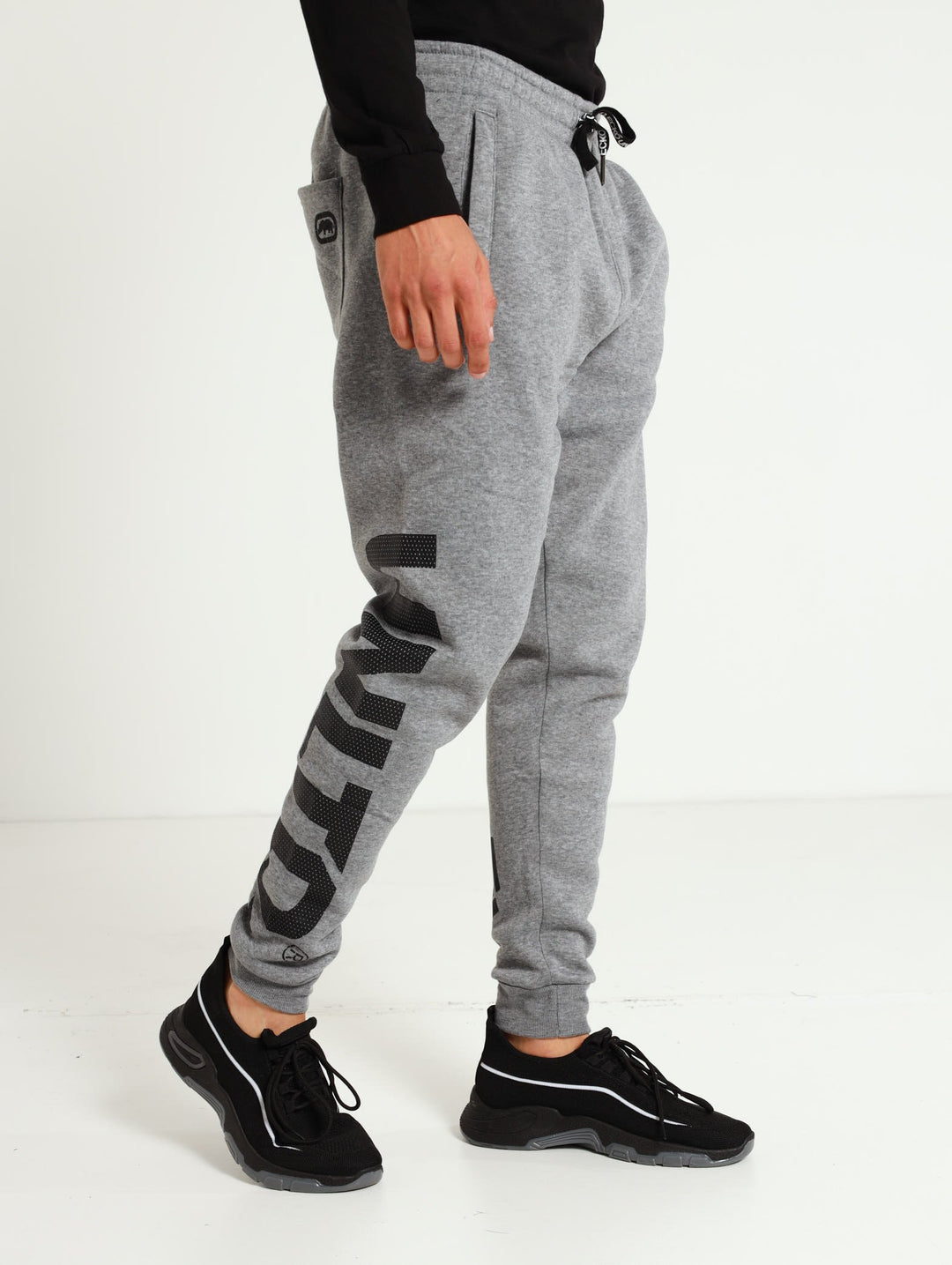 Track Pant With Leg Print - Grey