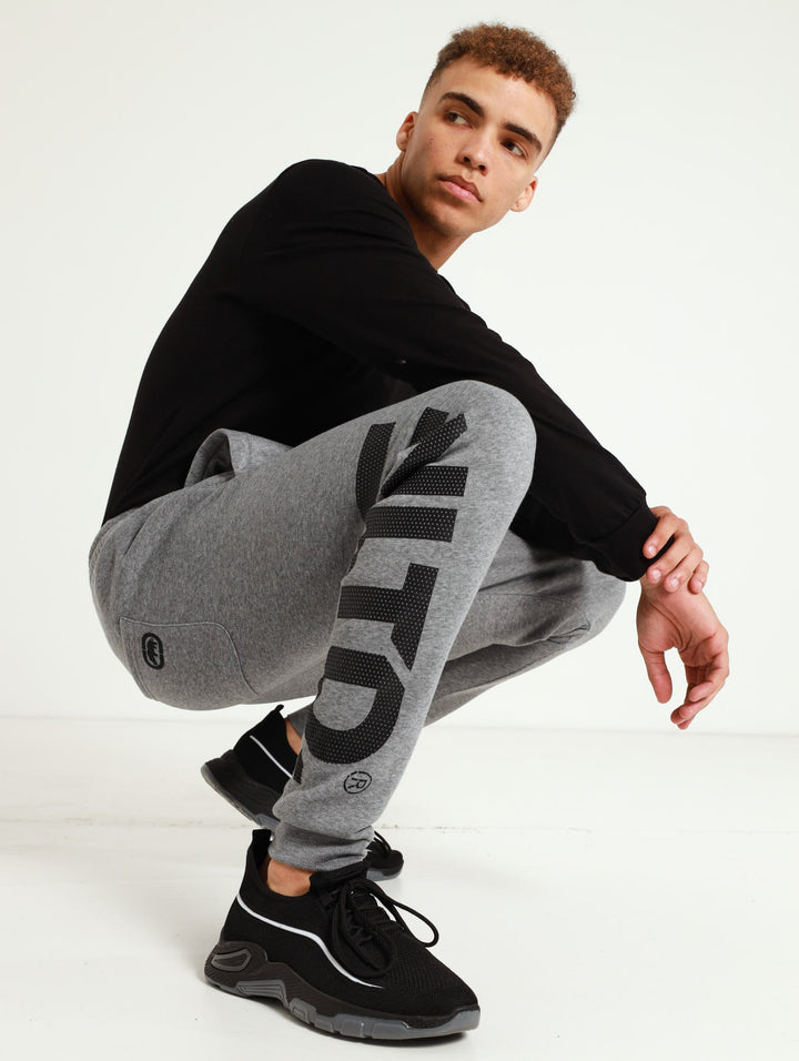 Track Pant With Leg Print - Grey
