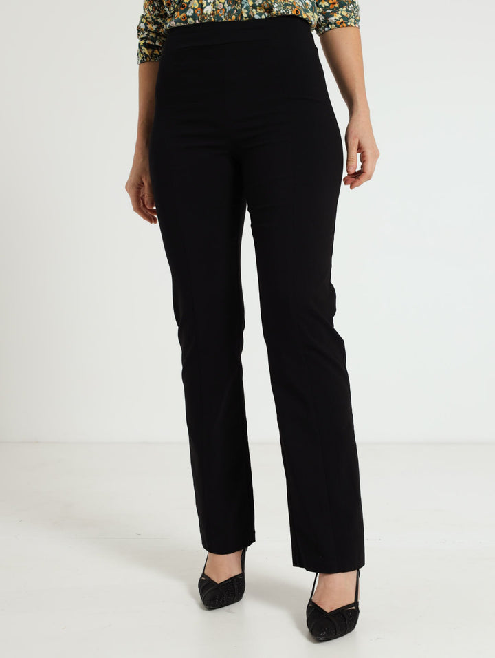 Straight Leg Bengaline Pants - Black