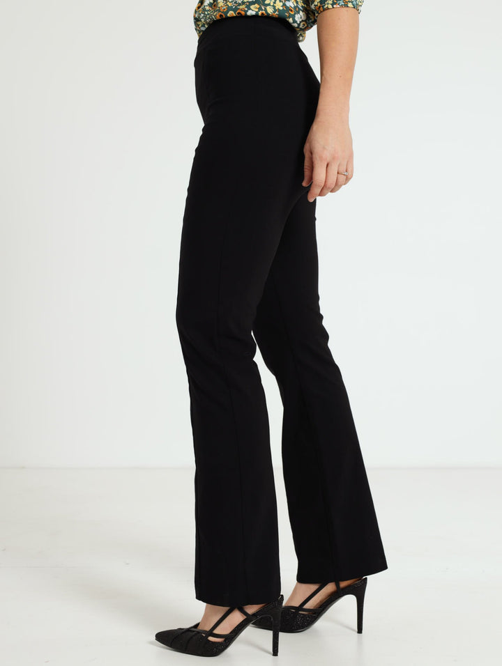 Straight Leg Bengaline Pants - Black