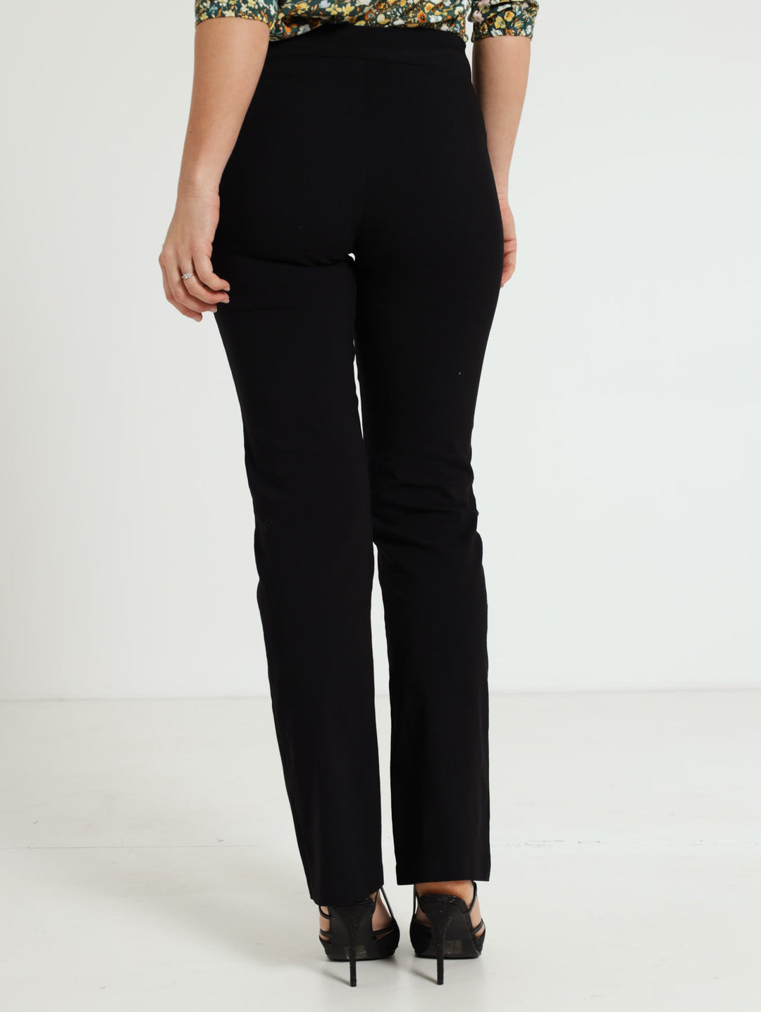 Straight Leg Bengaline Pants - Black