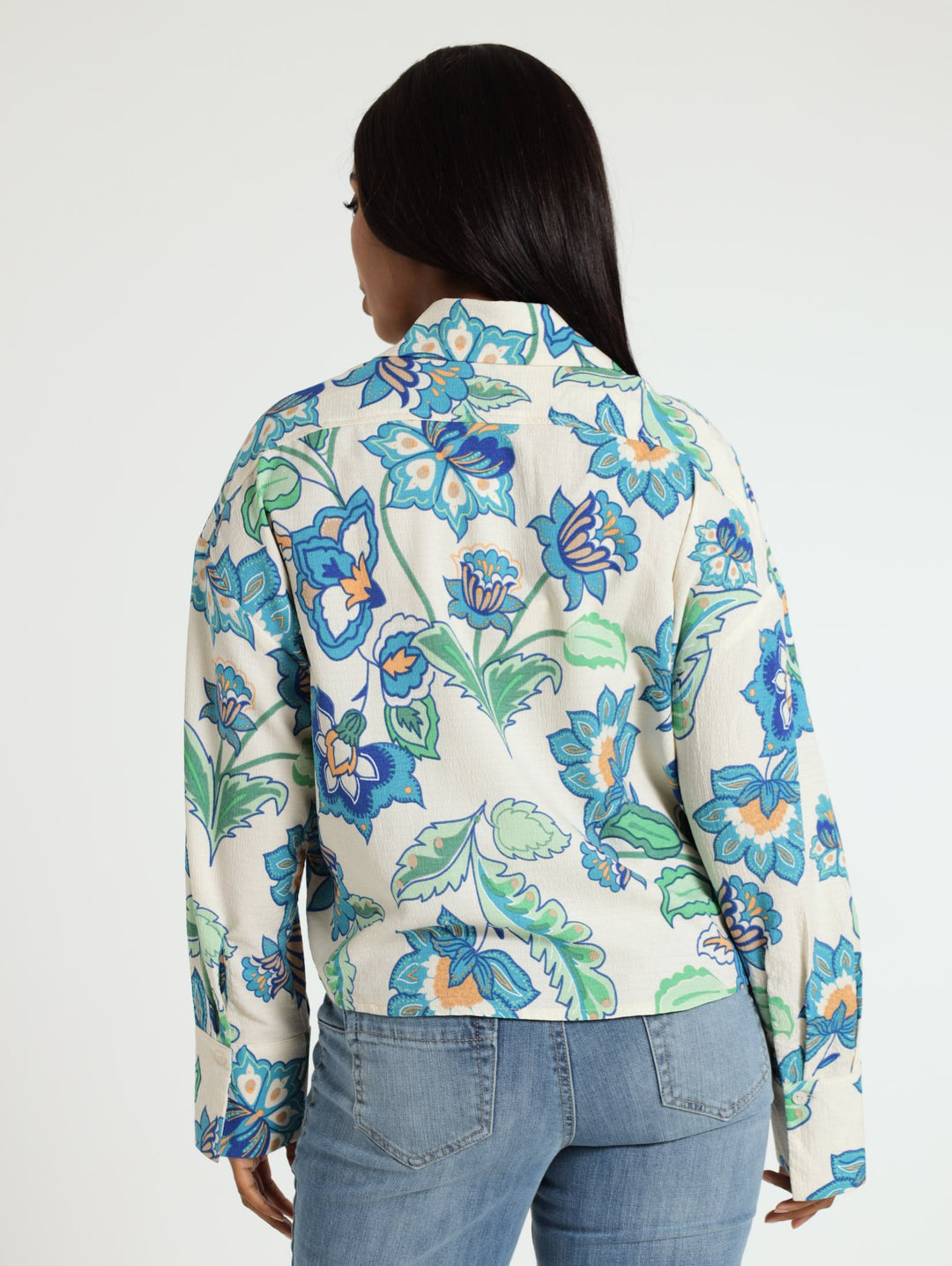 Long Sleeve Wallpaper Print Shirt