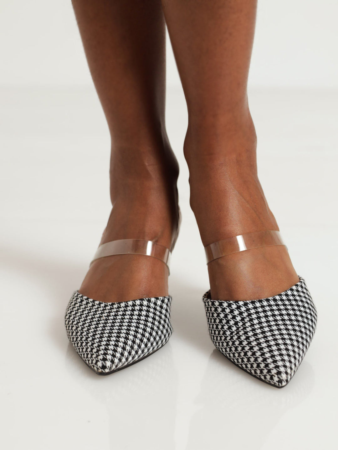 Printed Kitten Heel - Black/White