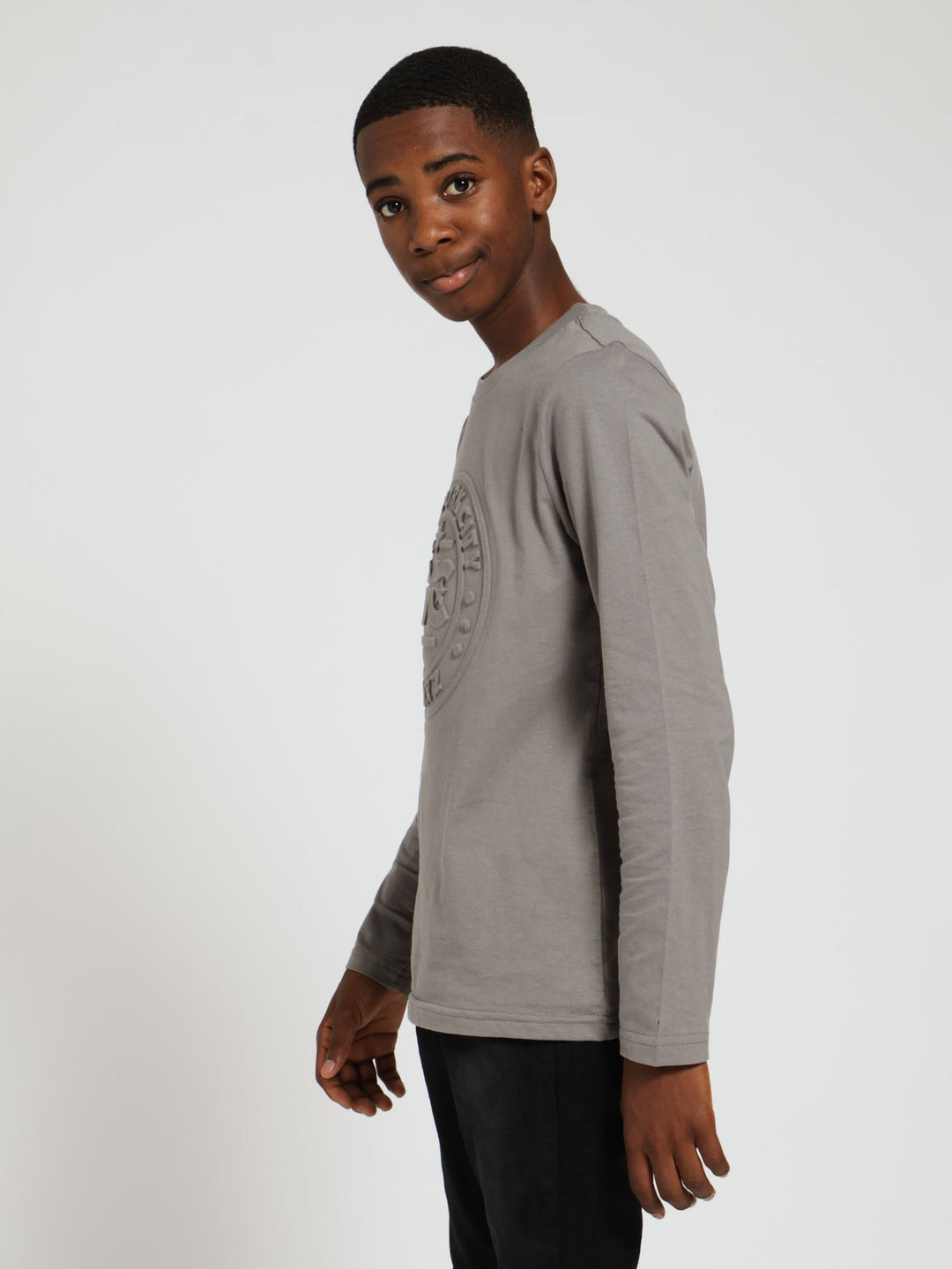 Boys Boys Long Sleeve NYC Embossed Tee Dark Grey – Edgars