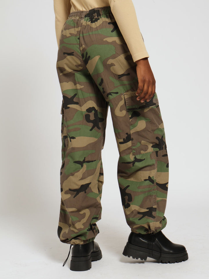 Girls Camo Utility Parachute Pants - Camo