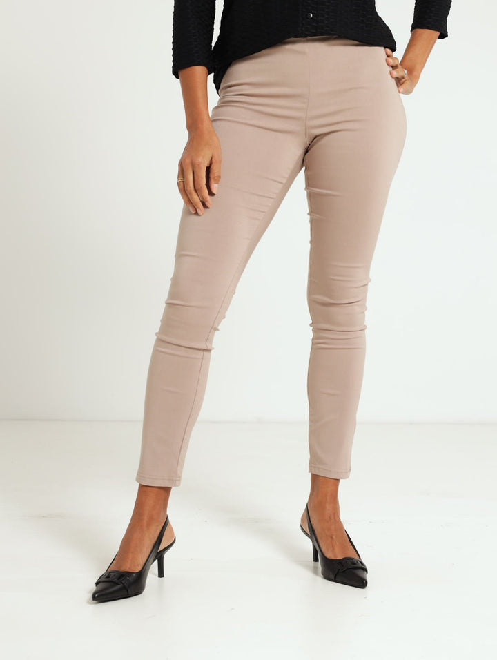 Skinny Bengaline Pants - Tan