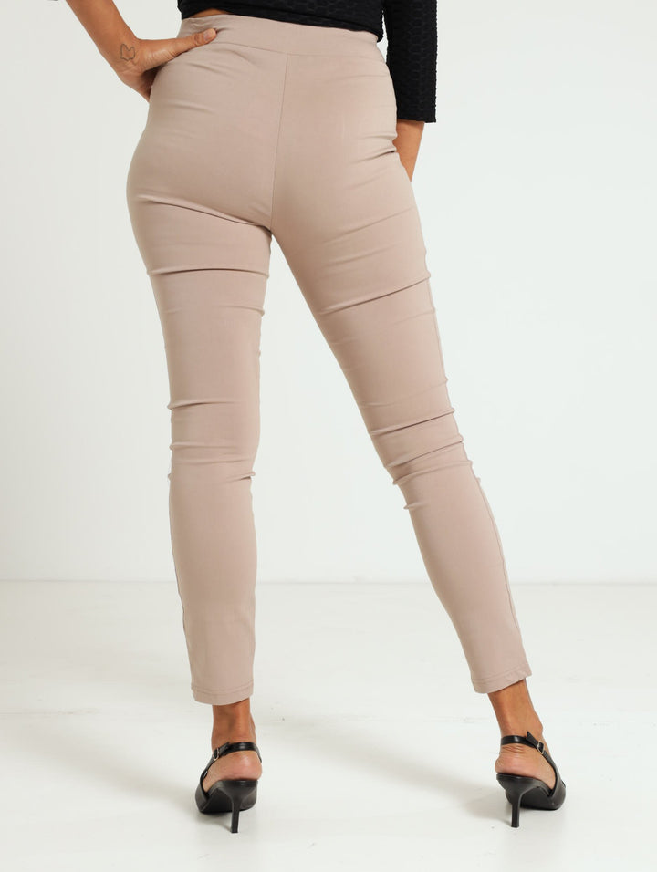 Skinny Bengaline Pants - Tan