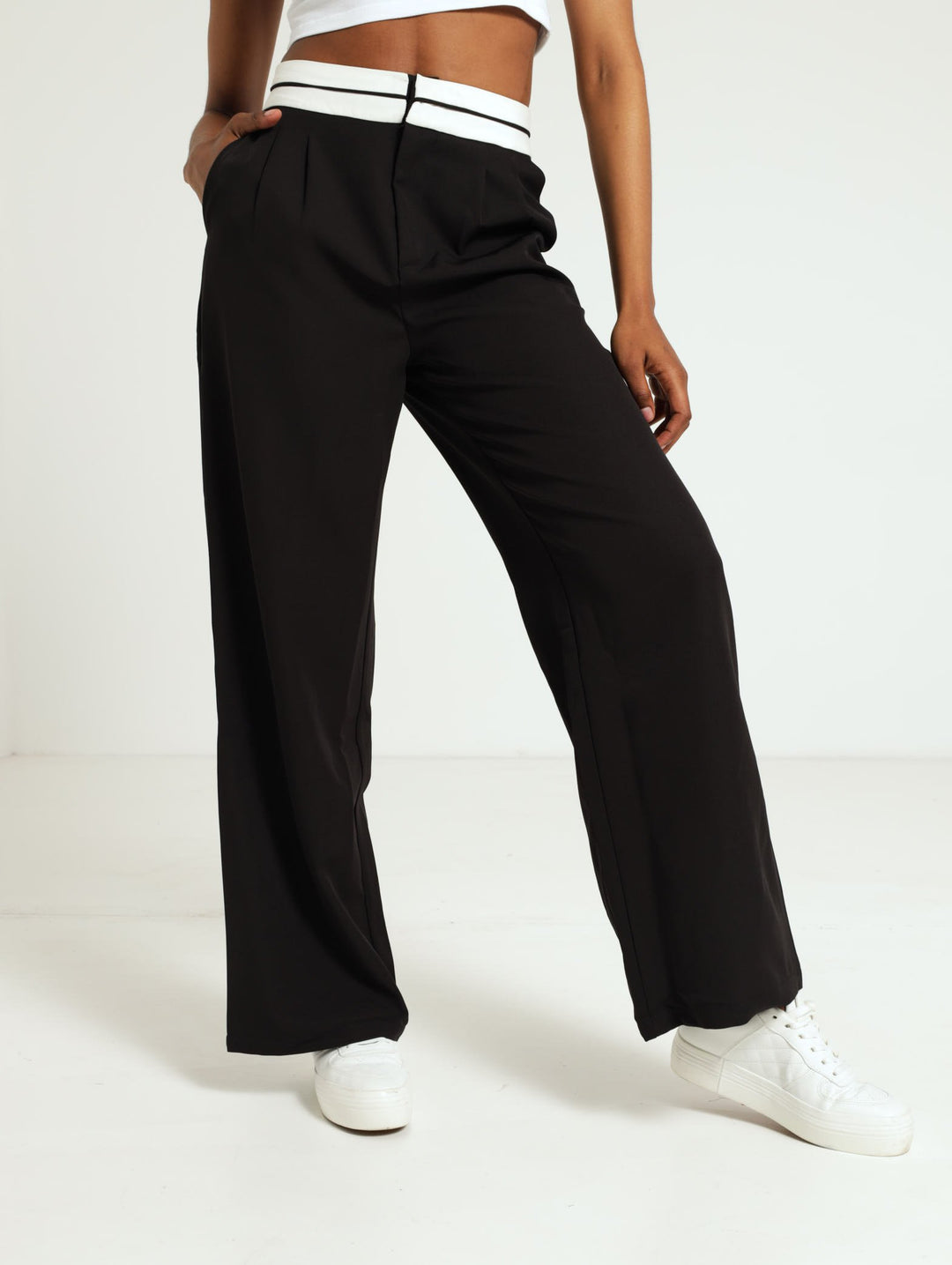 Turn Down Trouser - Black