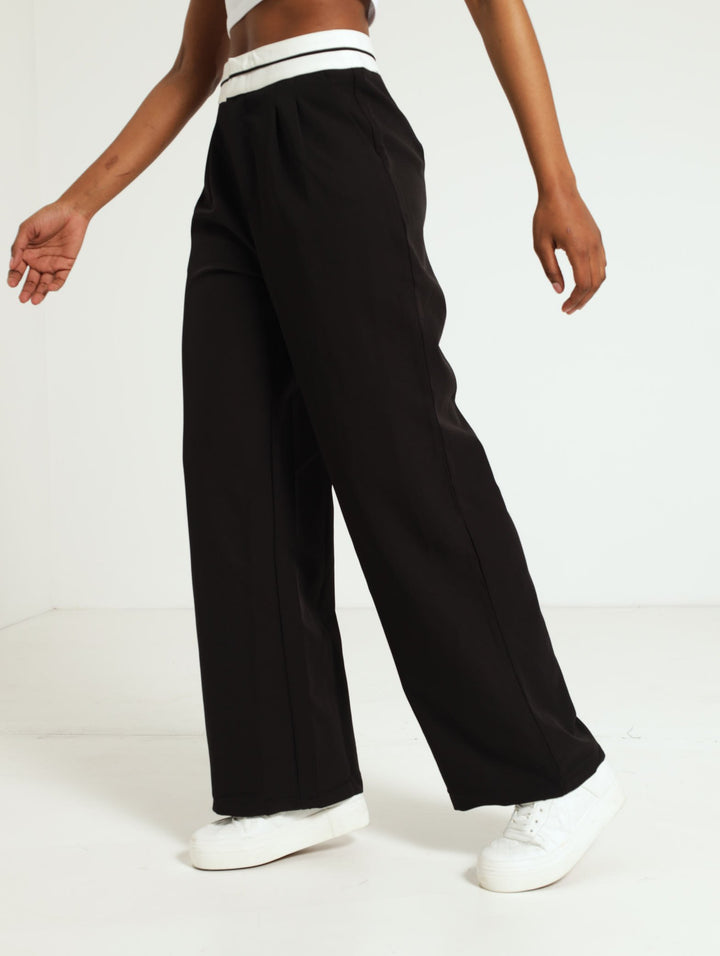 Turn Down Trouser - Black