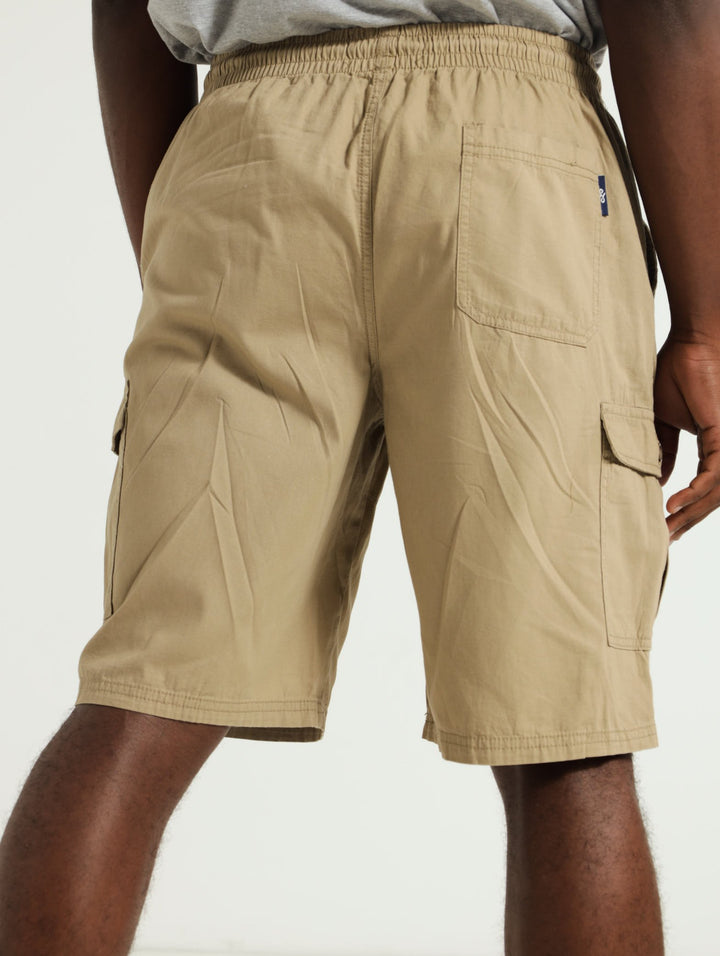 Pull On Cargo Shorts - Camel