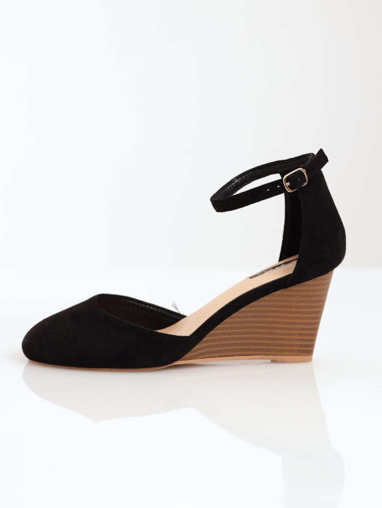 Ladies Closed Toe D'Orsay Wedge Heel - Black