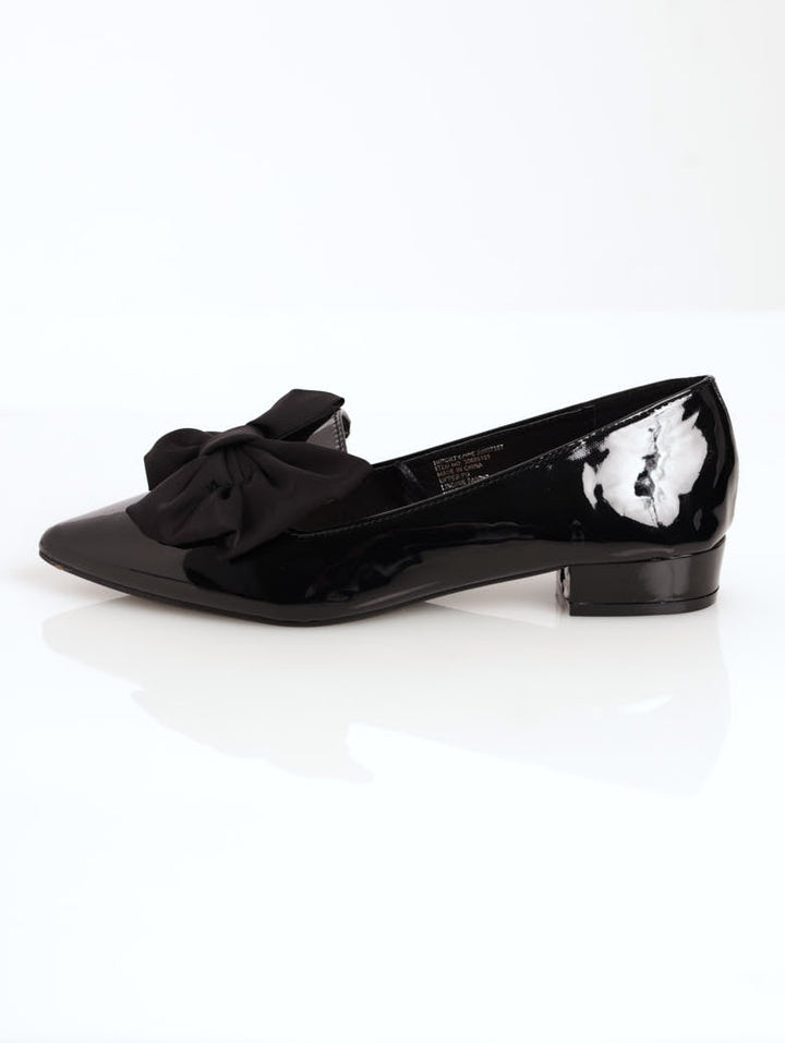 Ladies Pointed Full Closed Loafer - Black