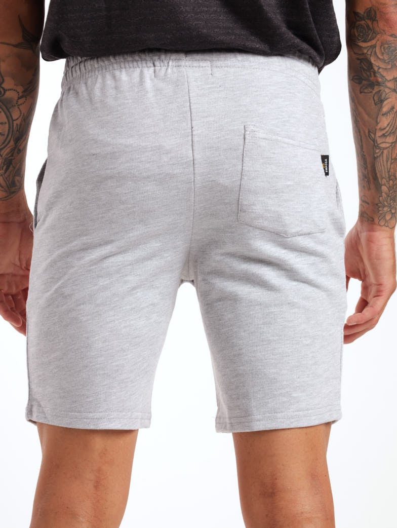 Men's Basic Printed Elasticated Short - Grey Melange