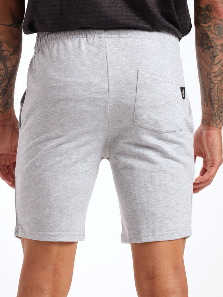 Men's Basic Printed Elasticated Short - Grey Melange