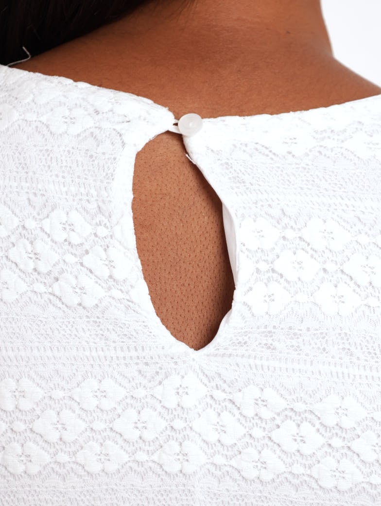 Ladies Lace Tea Dress - White