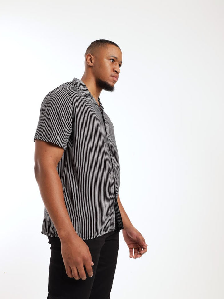 Men's Narrow Striped Shirt - Black/White