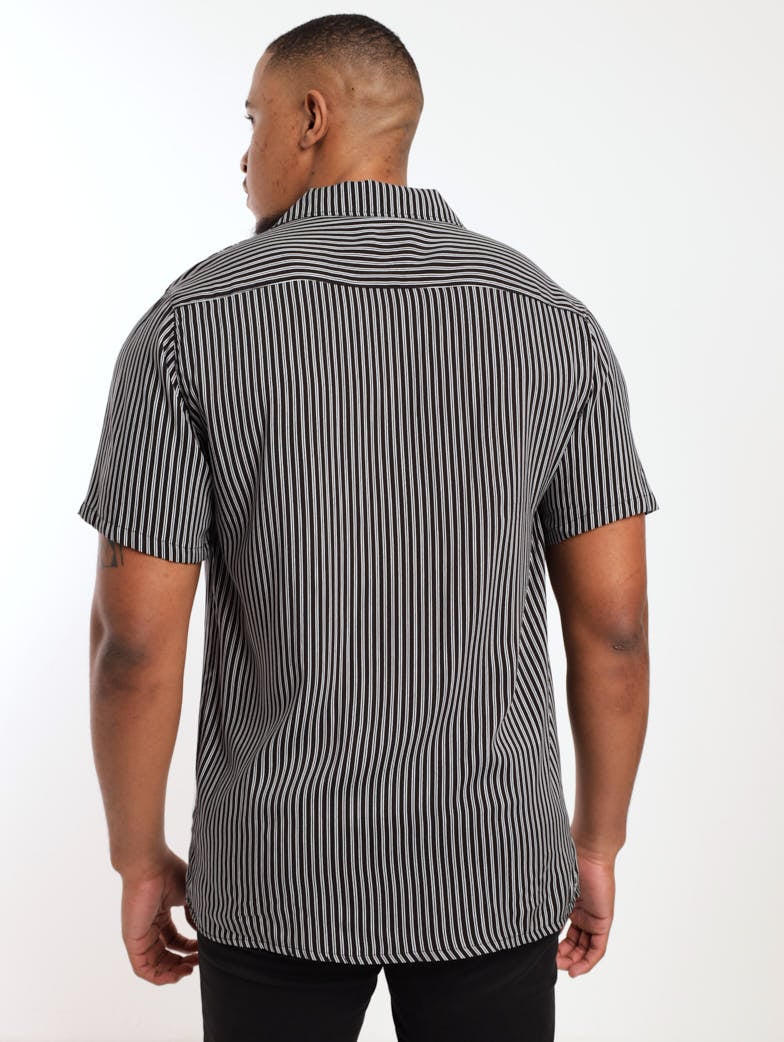 Men's Narrow Striped Shirt - Black/White