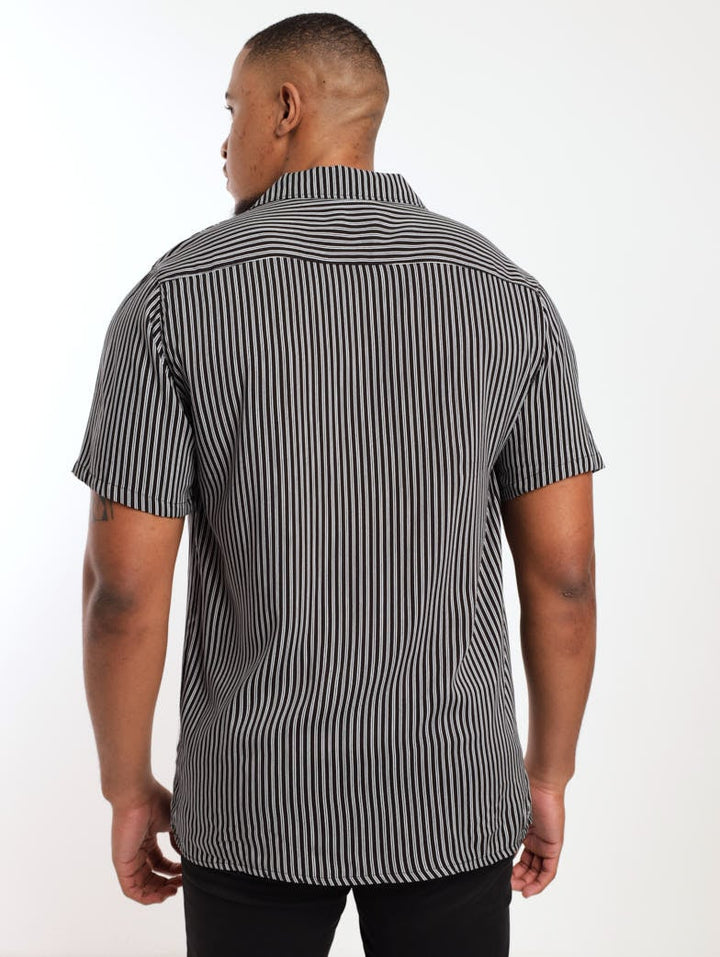 Men's Narrow Striped Shirt - Black/White