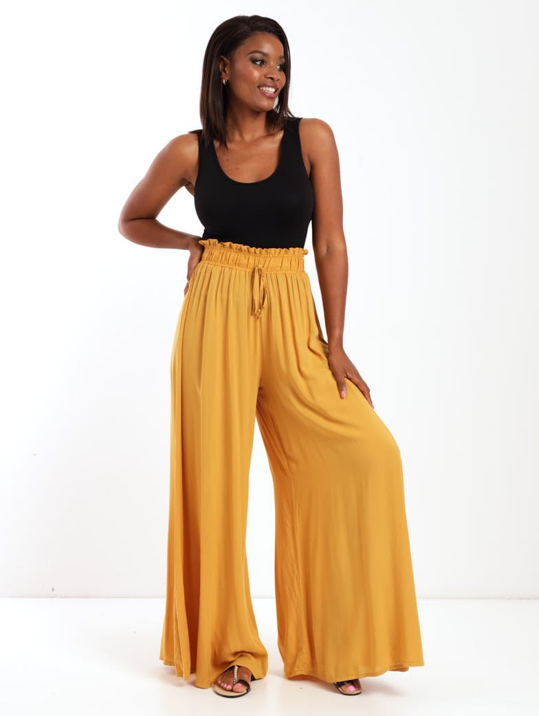 Ladies Extreme Wideleg Pant - Mustard
