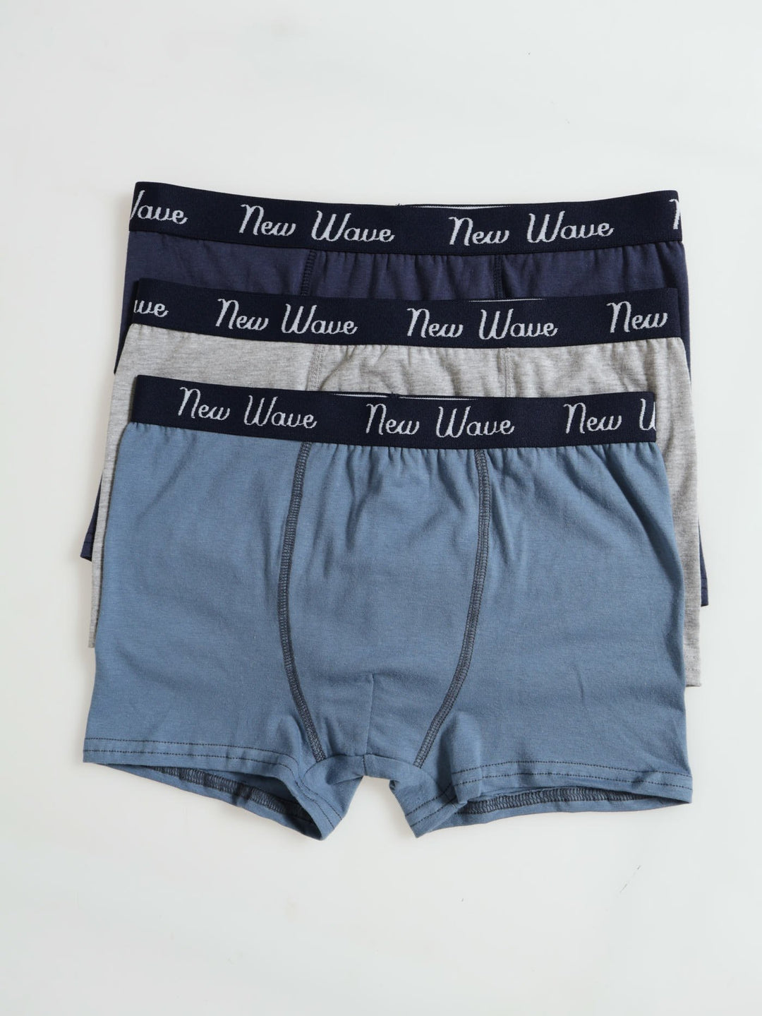 Boys 3 Pack Plain Boxers - Blue