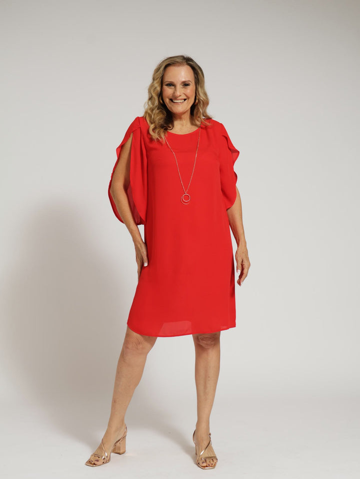 Tunic Dress With Chain - Red