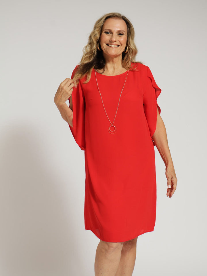 Tunic Dress With Chain - Red
