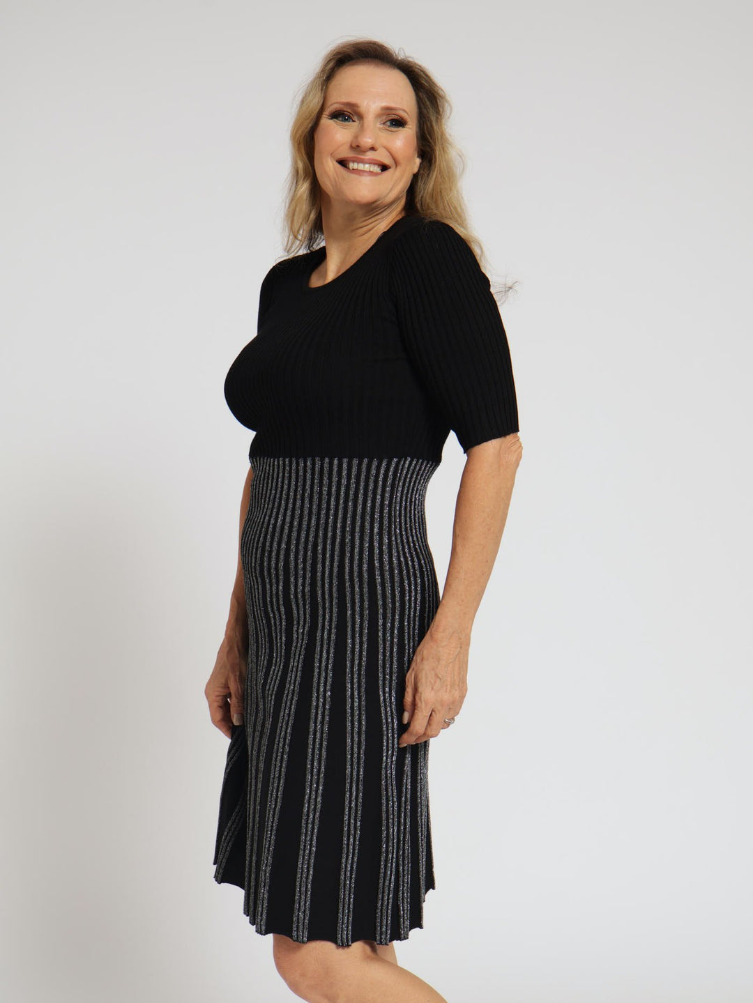 Lurex Knitwear Dress - Black