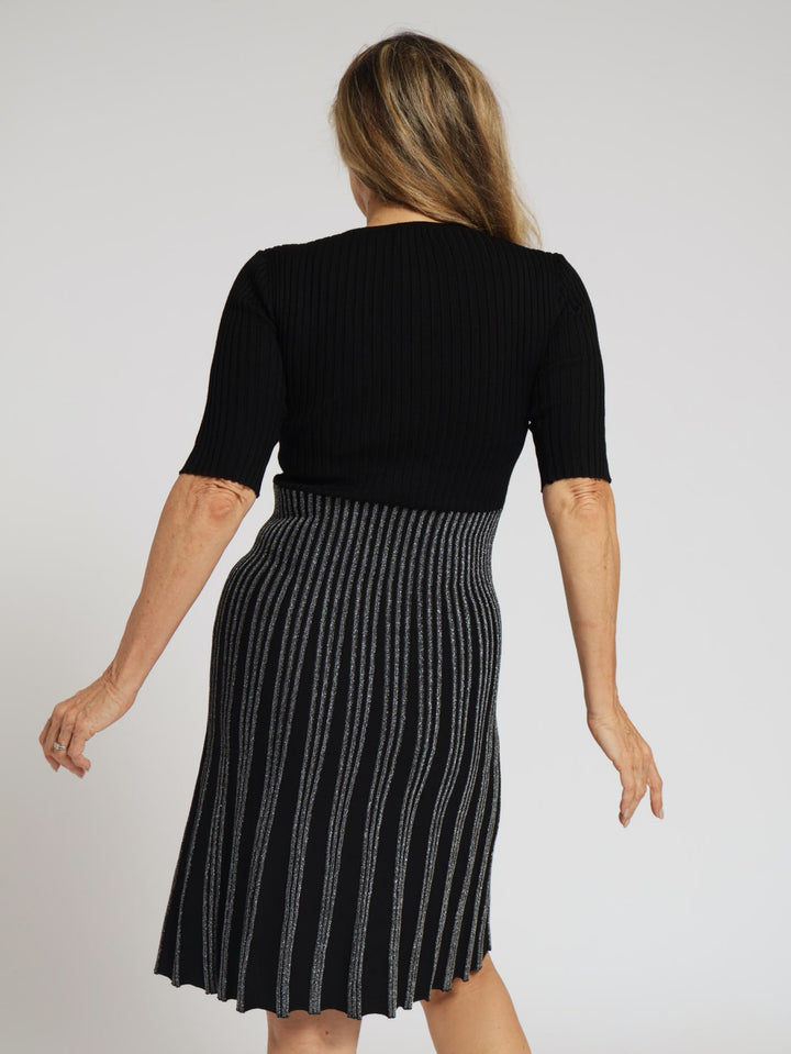 Lurex Knitwear Dress - Black