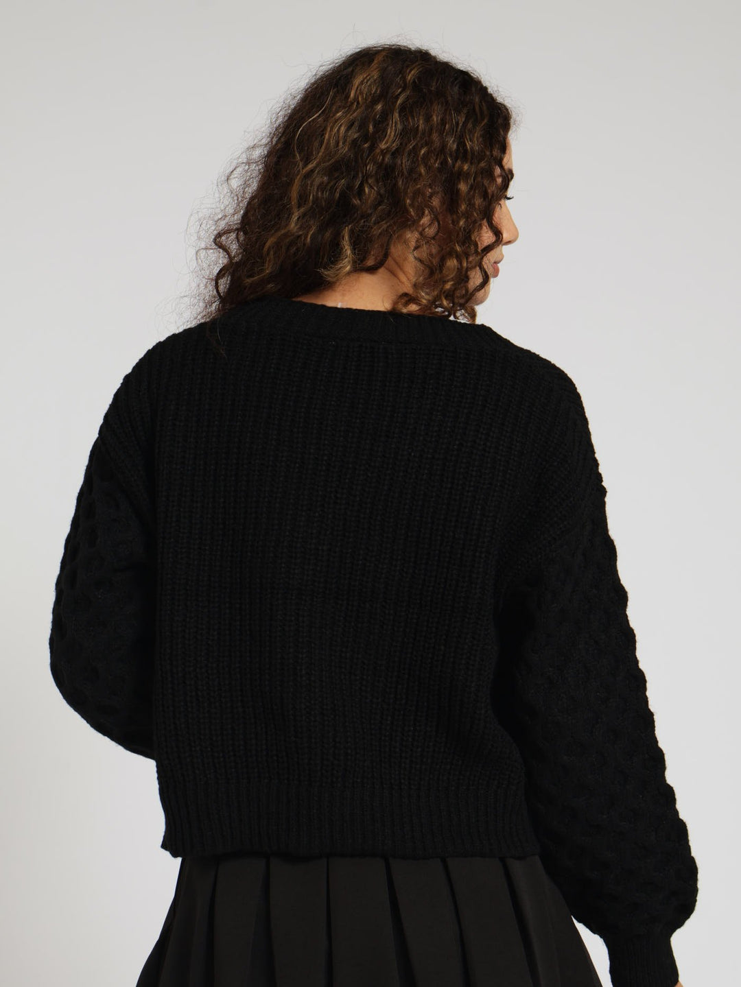 Textured Cardigan - Black