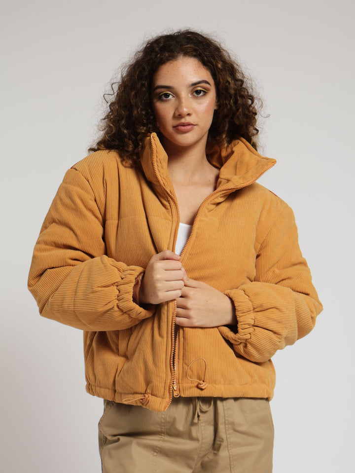 Sun Corduroy Puffer Jacket - Tan