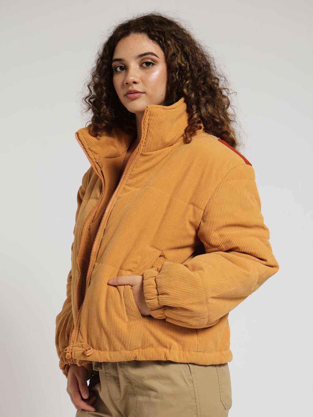 Sun Corduroy Puffer Jacket Tan
