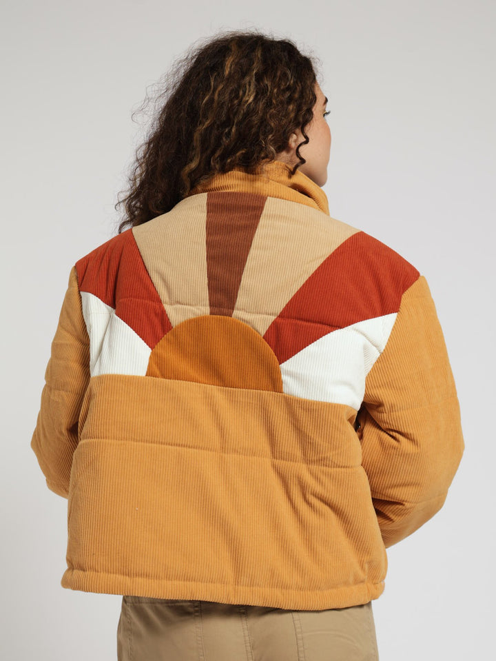 Sun Corduroy Puffer Jacket - Tan
