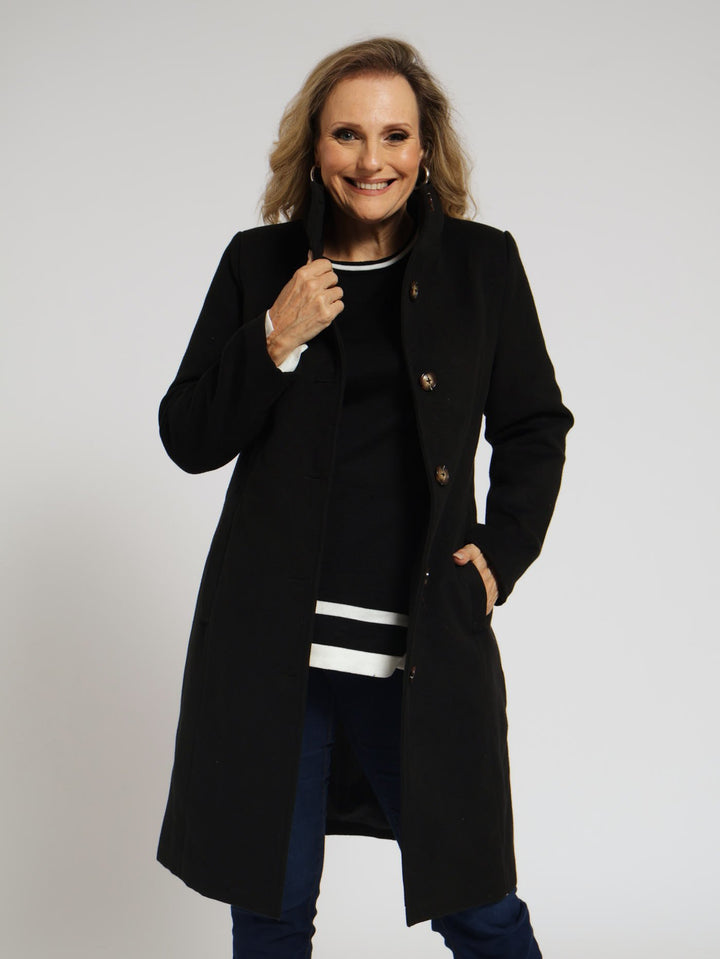 Melton Coat - Black
