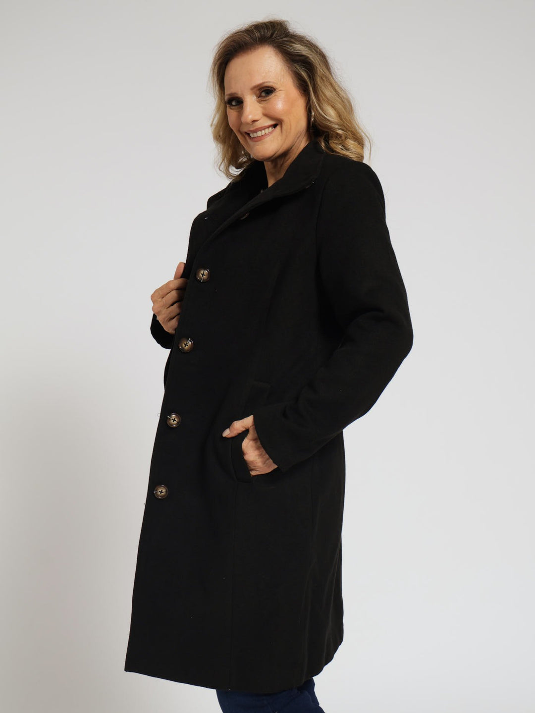 Melton Coat - Black