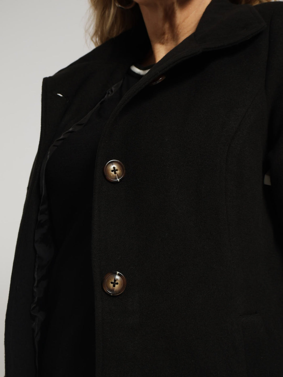 Melton Coat - Black