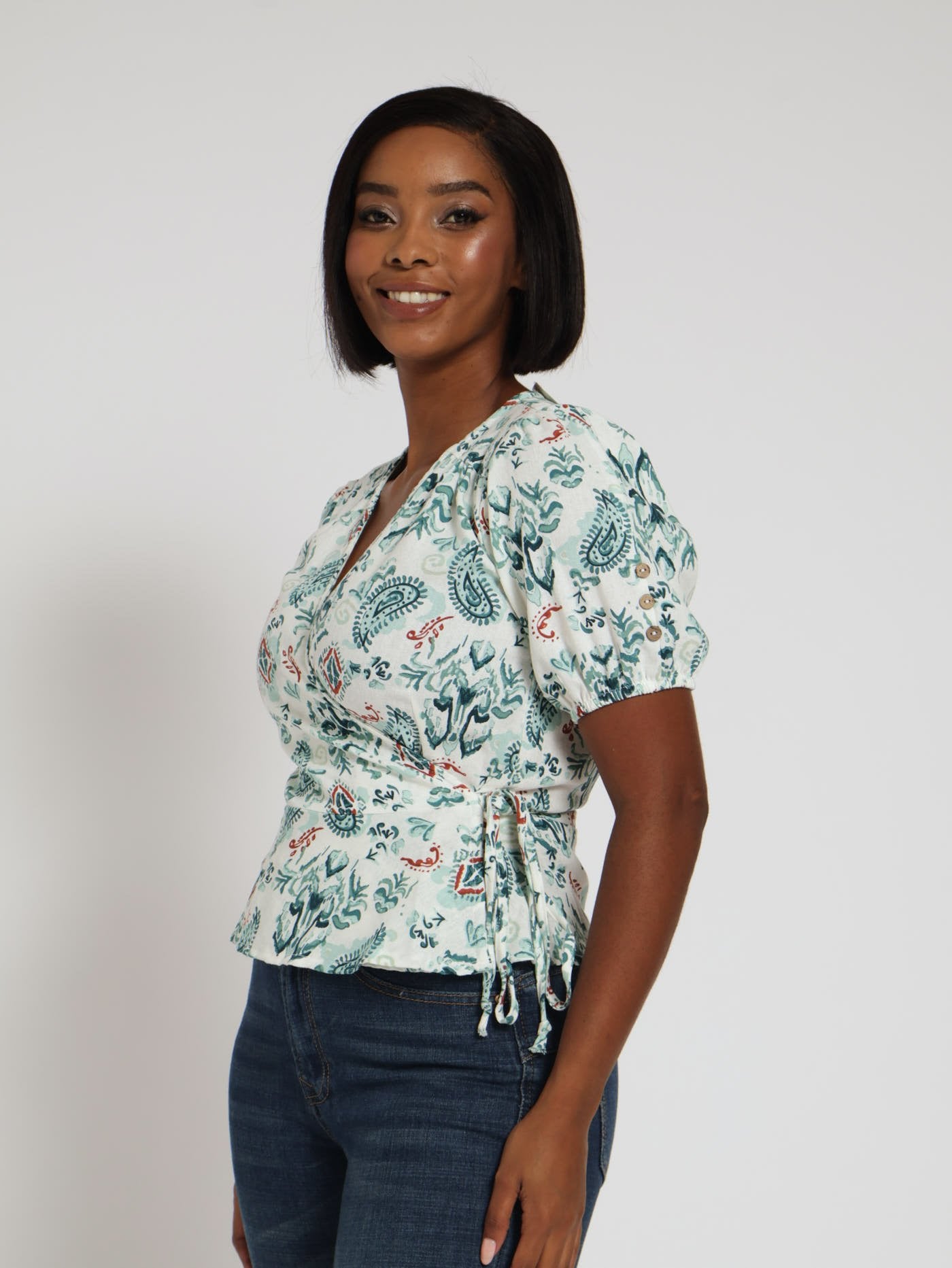 wrap around peplum top