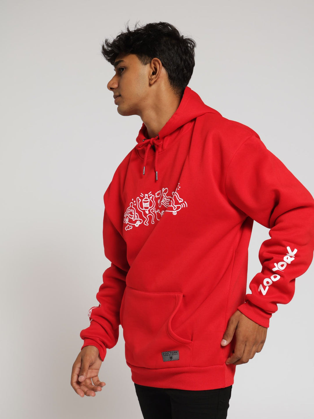 Printed Hoody - Red
