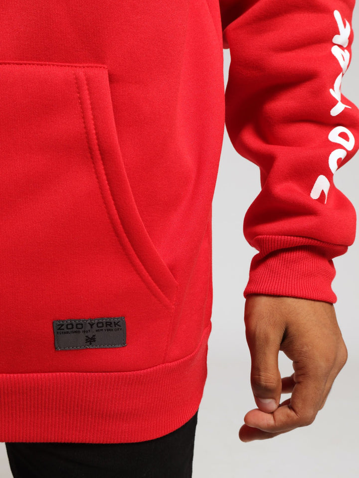Printed Hoody - Red