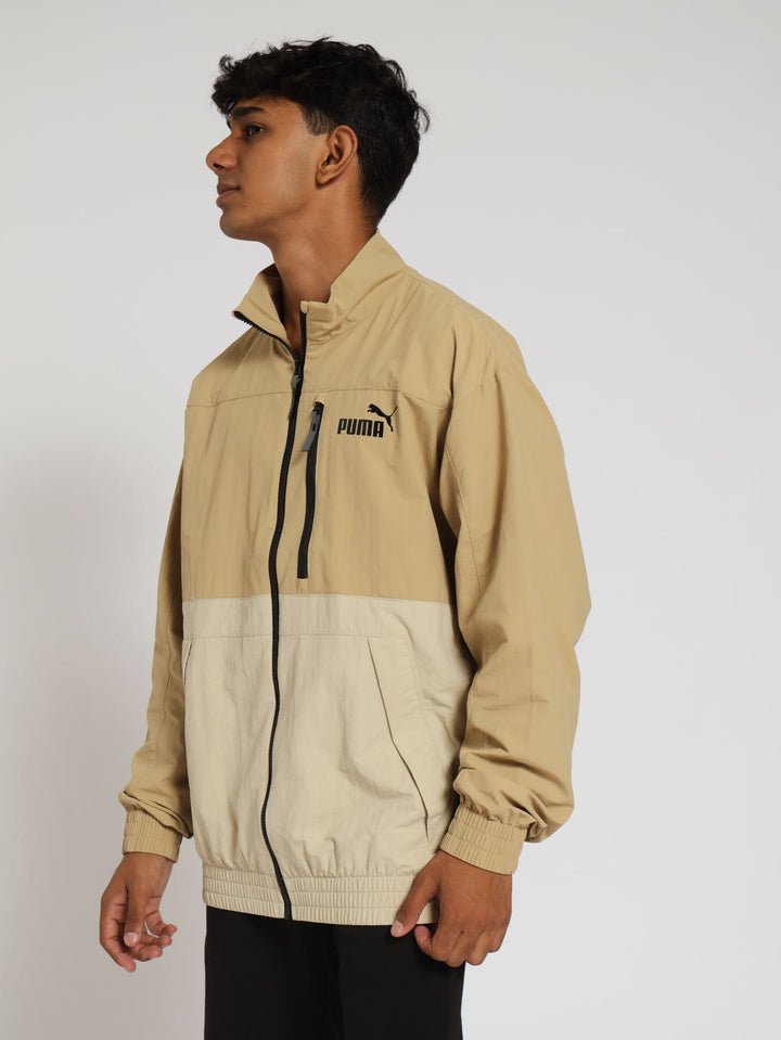 Style Windbreaker Jacket - Tan