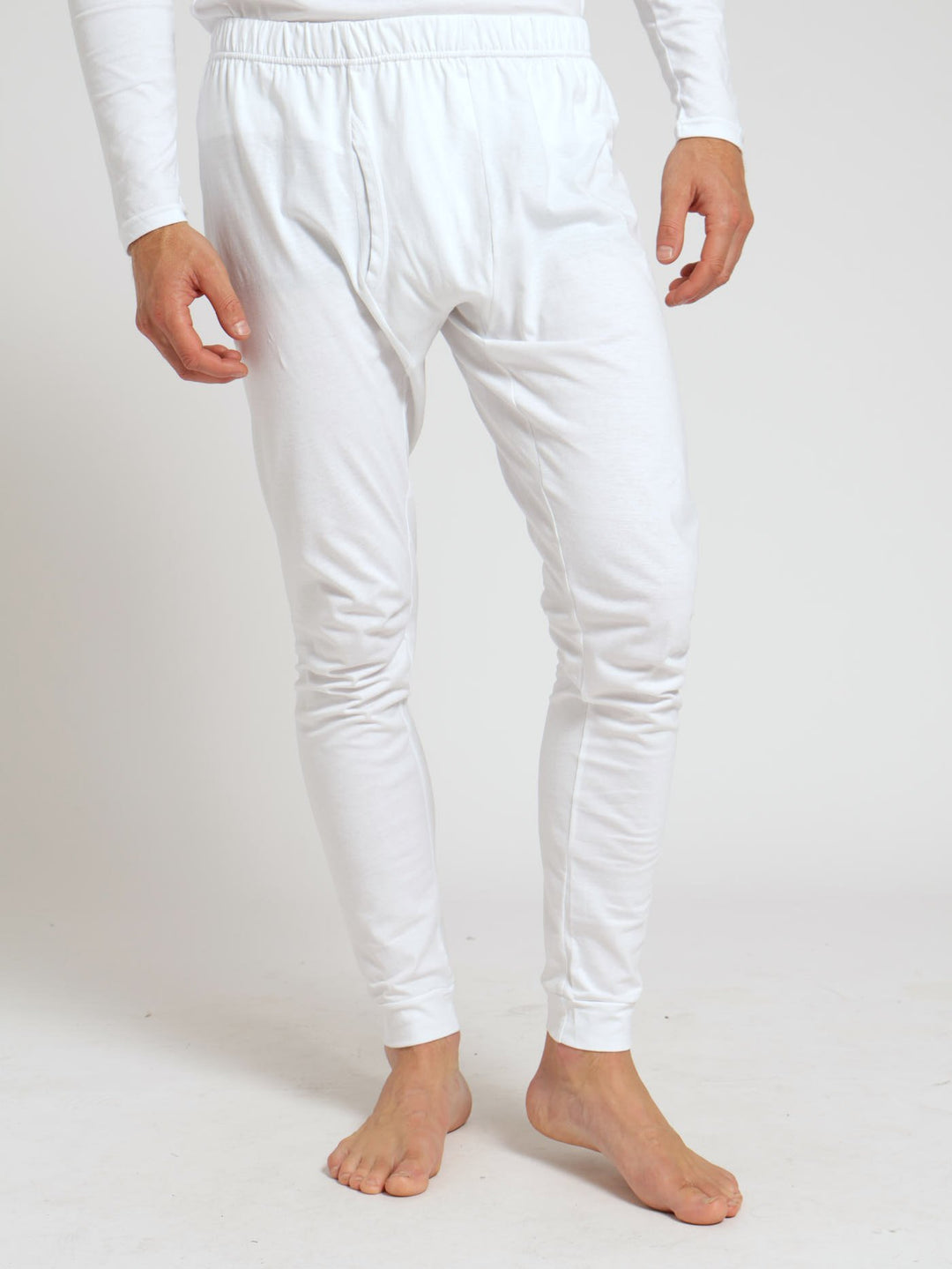 Winter Long John Cotton Thermal - White