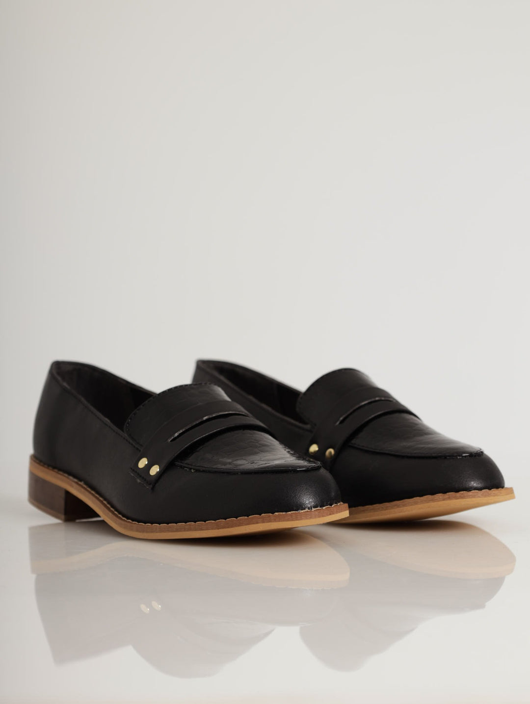 Ladies Built-Up Fabric Block Loafer