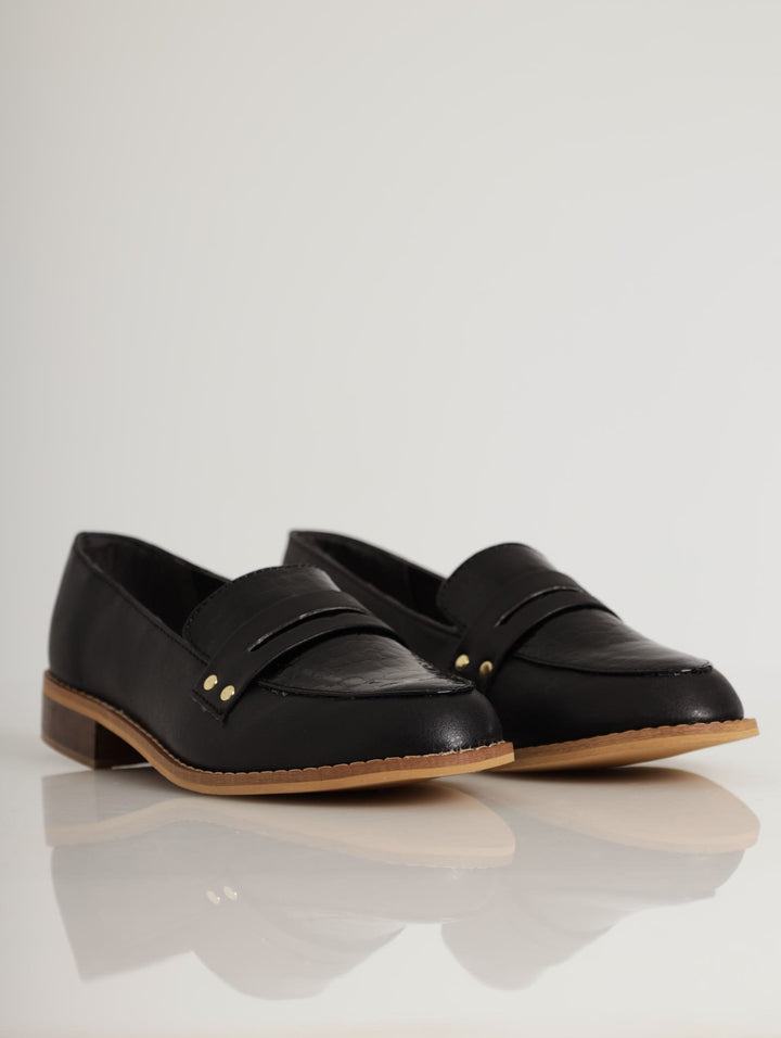 Ladies Built-Up Fabric Block Loafer