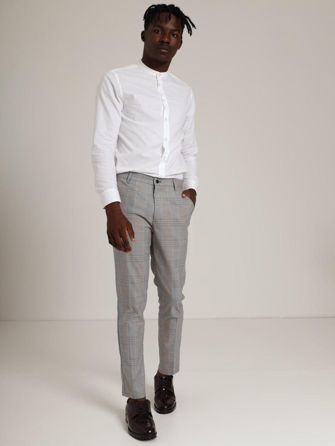 Men's Check Pant - Light Grey