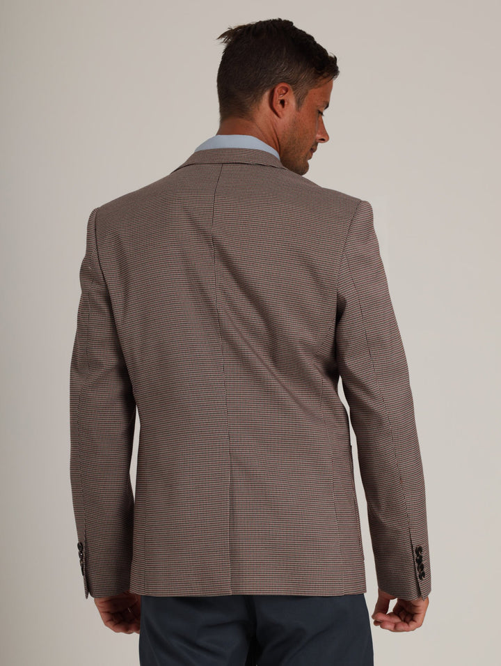 Mens's Houndstooth Blazer - Stone