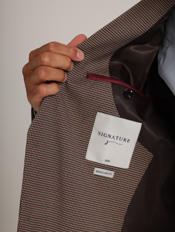 Mens's Houndstooth Blazer - Stone