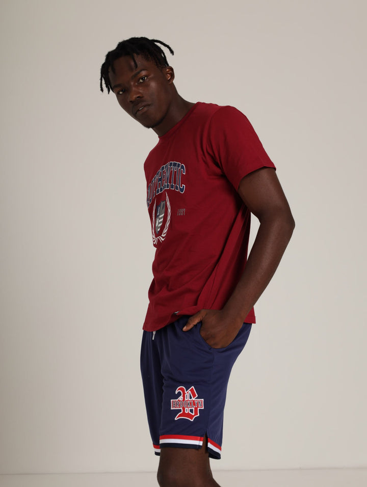 Mens's Basketball Short - Navy/White