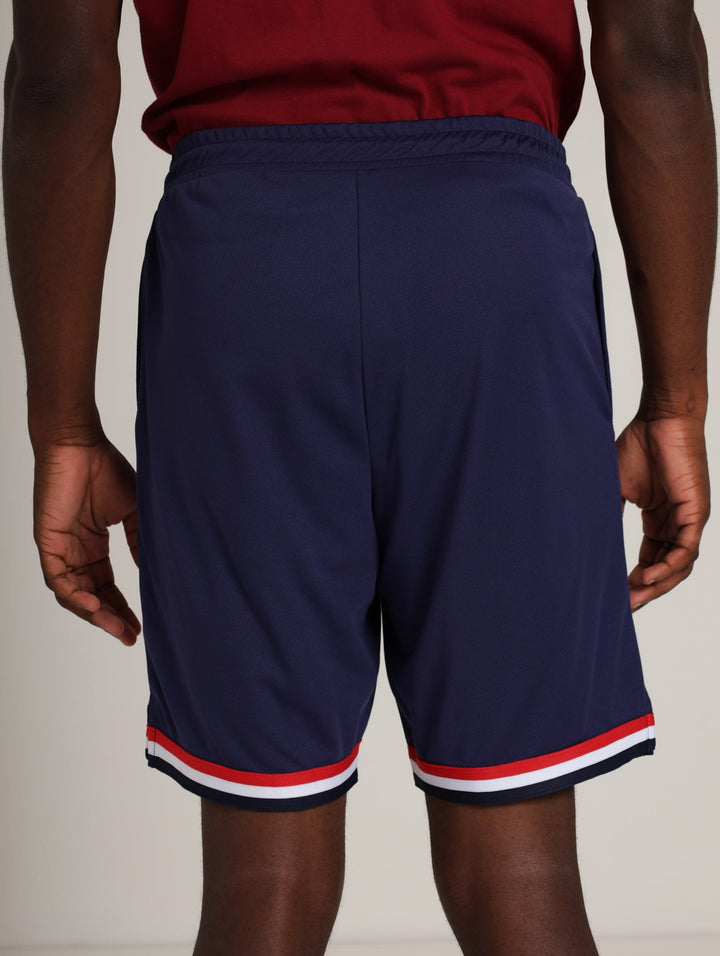 Mens's Basketball Short - Navy/White