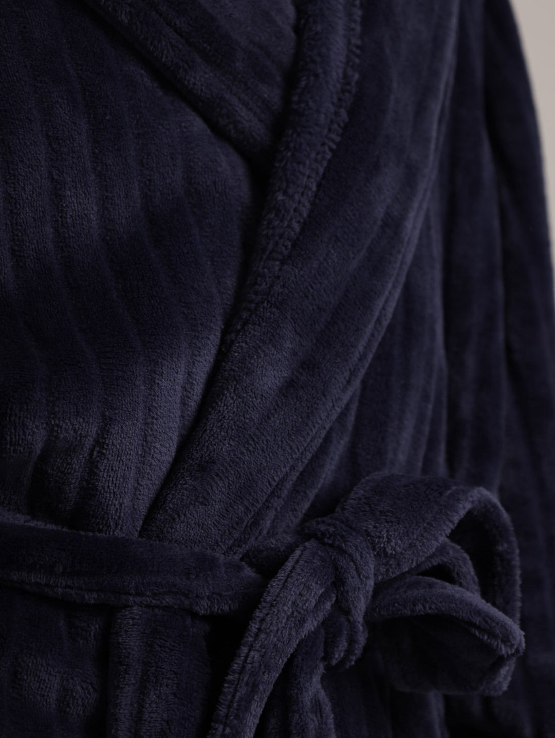 Mens's Coral Fleece Gown - Navy/White